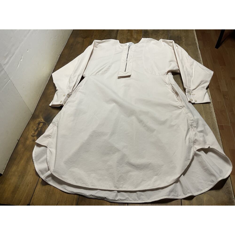 COS Womens Tan A-Line Oversized Shirt Dress Minimalist Size 2